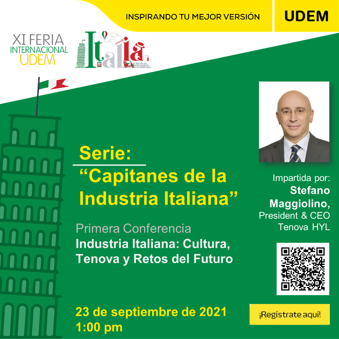 Serie Capitanes de la Industria Italiana con Stefano Maggiolino, Feria Internacional UDEM: Italia