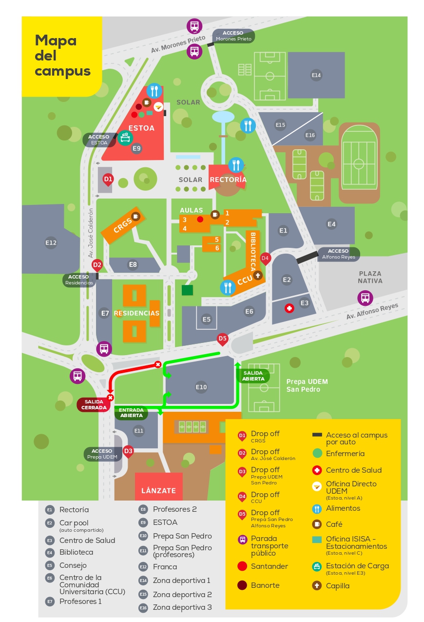 Mapa del Campus - Universidad de Monterrey